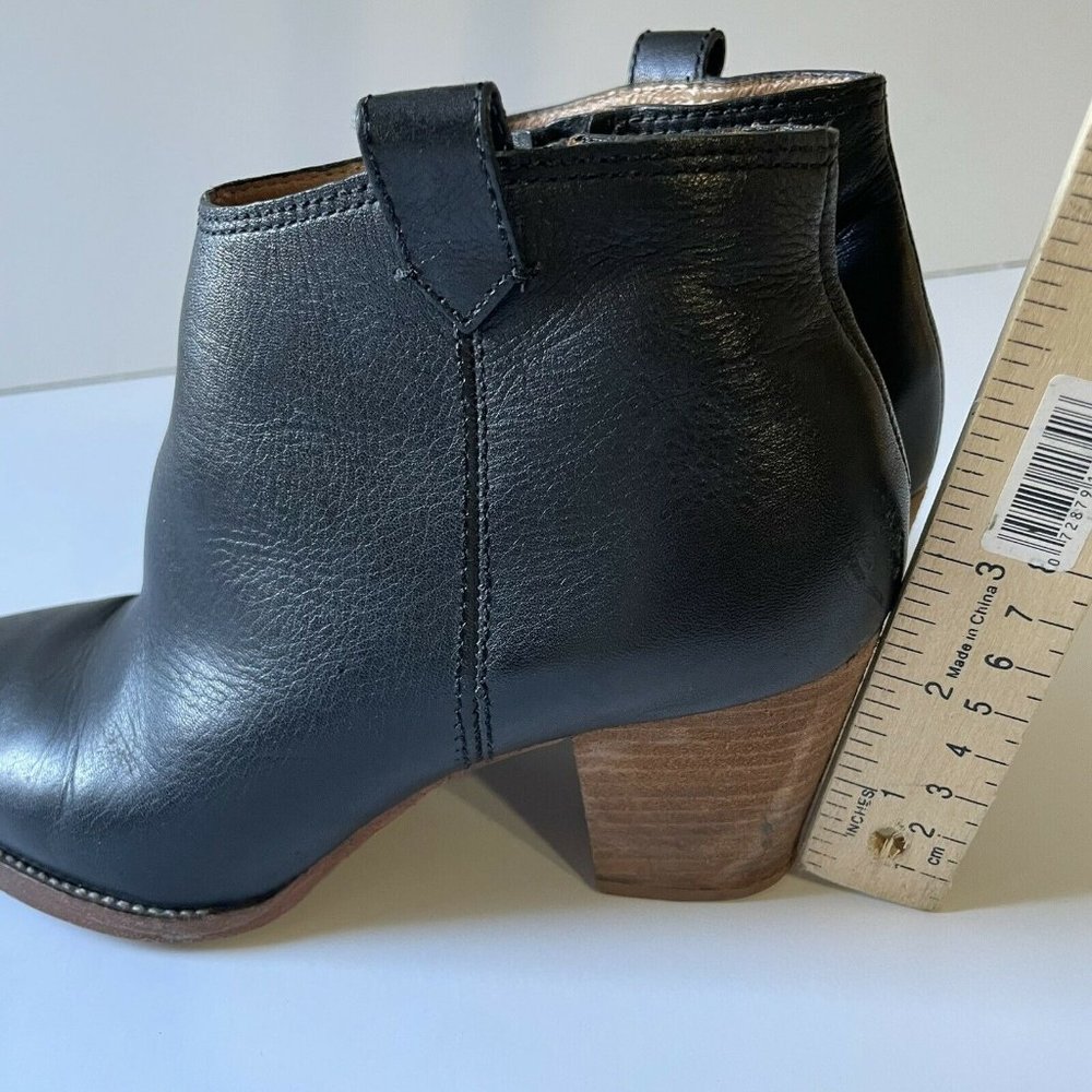 MADEWELL The Billie Boot Bootie Ankle Boot Black Leather Stacked Heel Size 8 - Picture 9 of 12